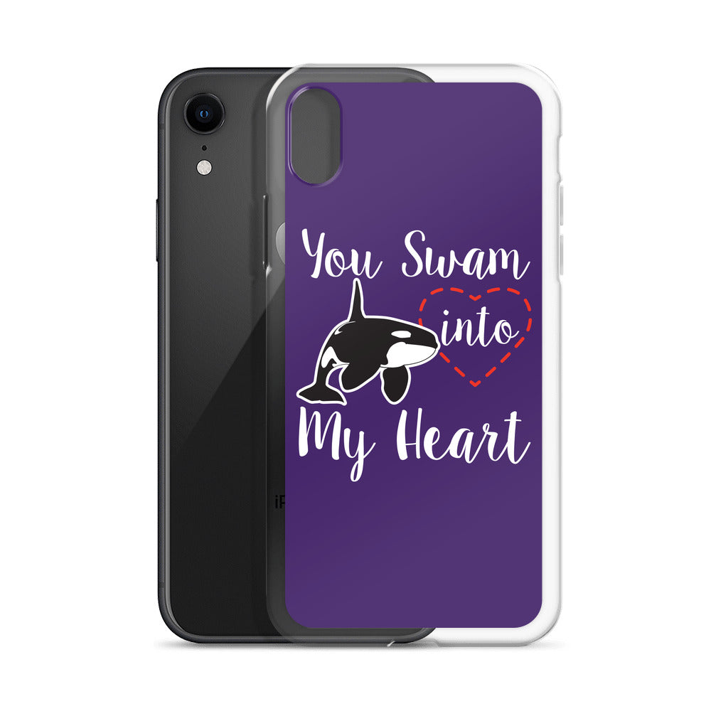 You Swam into My Heart iPhone Case Purple - Splashing Apparel