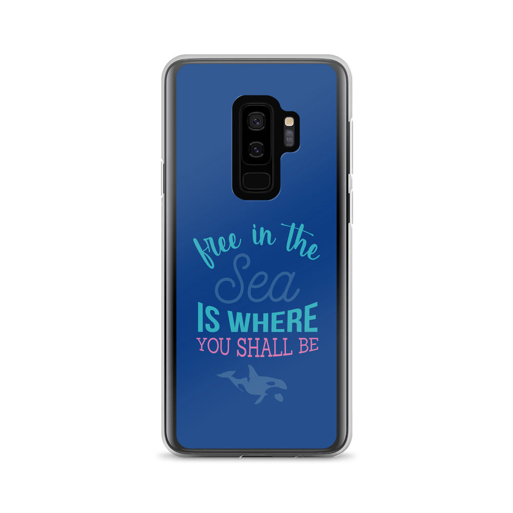 Free in the Sea Samsung Case Dark Blue - Splashing Apparel
