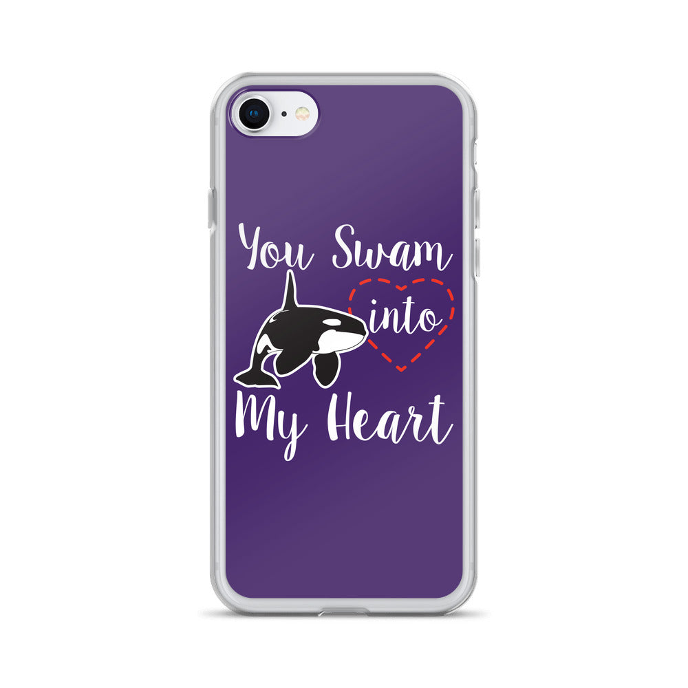 You Swam into My Heart iPhone Case Purple - Splashing Apparel