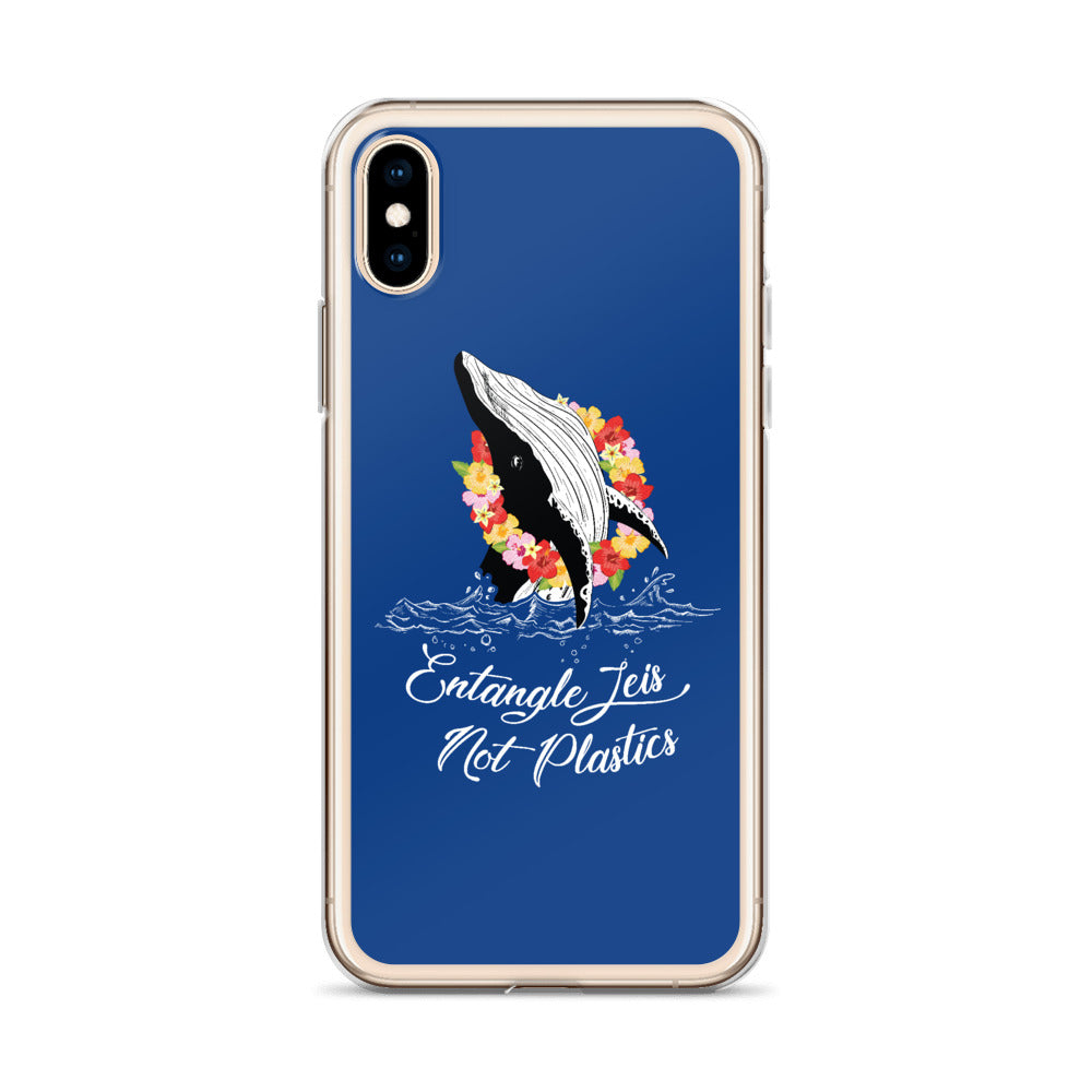 Entangle Leis Not Plastics iPhone Case Dark Blue - Splashing Apparel