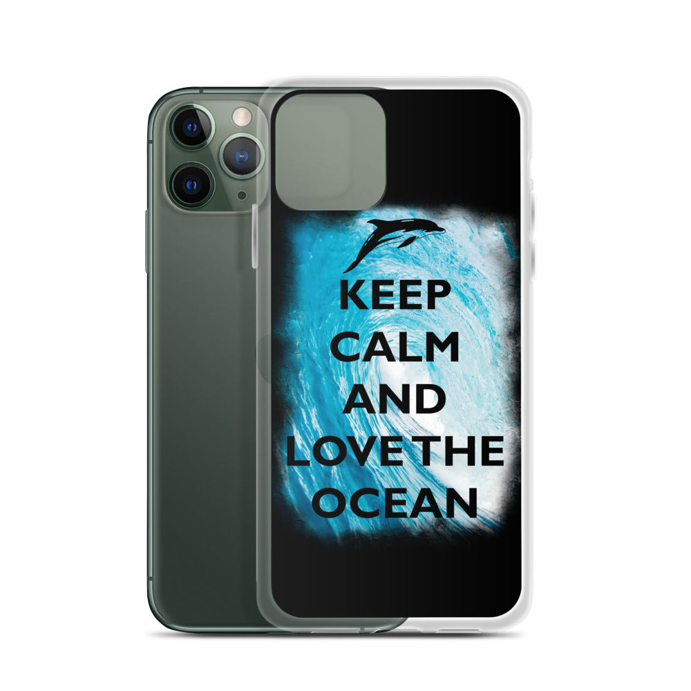 Keep Clam and Love the Ocean iPhone Case Black - Splashing Apparel