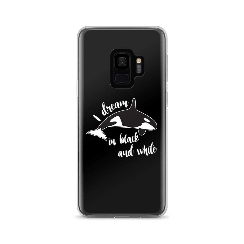 Dream in black and White Samsung Case Black - Splashing Apparel