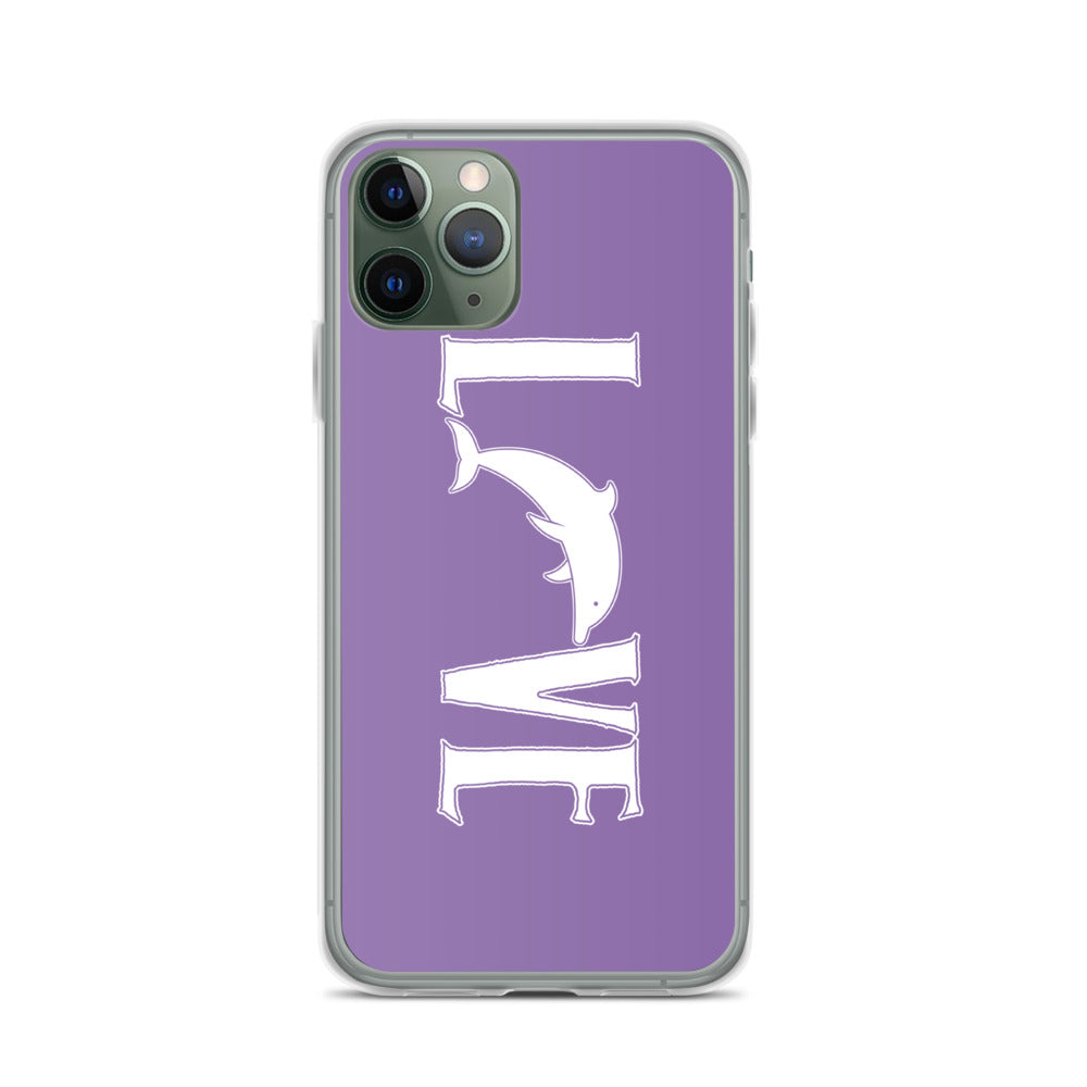 Love Dolphins iPhone Case Purple - Splashing Apparel