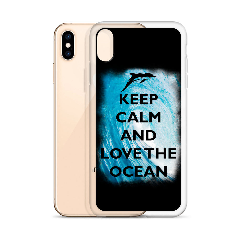 Keep Clam and Love the Ocean iPhone Case Black - Splashing Apparel