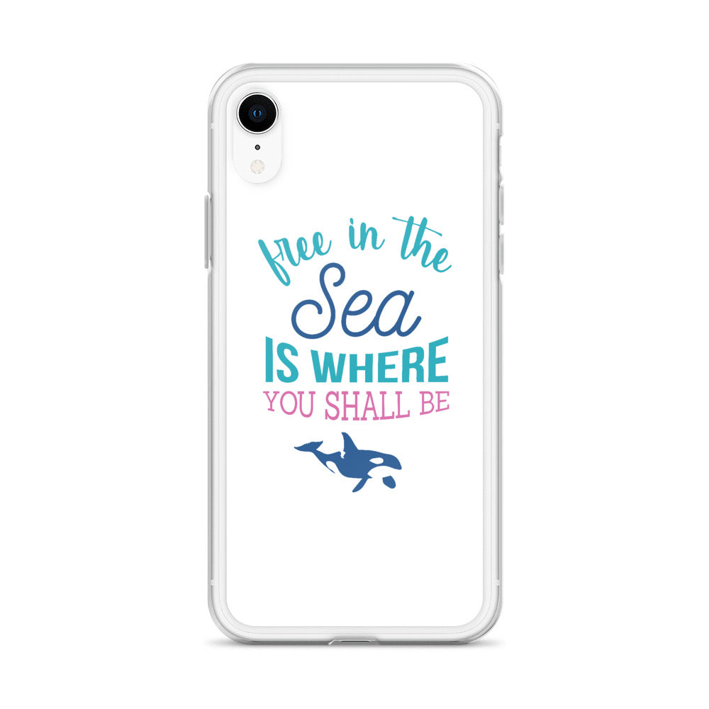 Free in the Sea iPhone Case White - Splashing Apparel