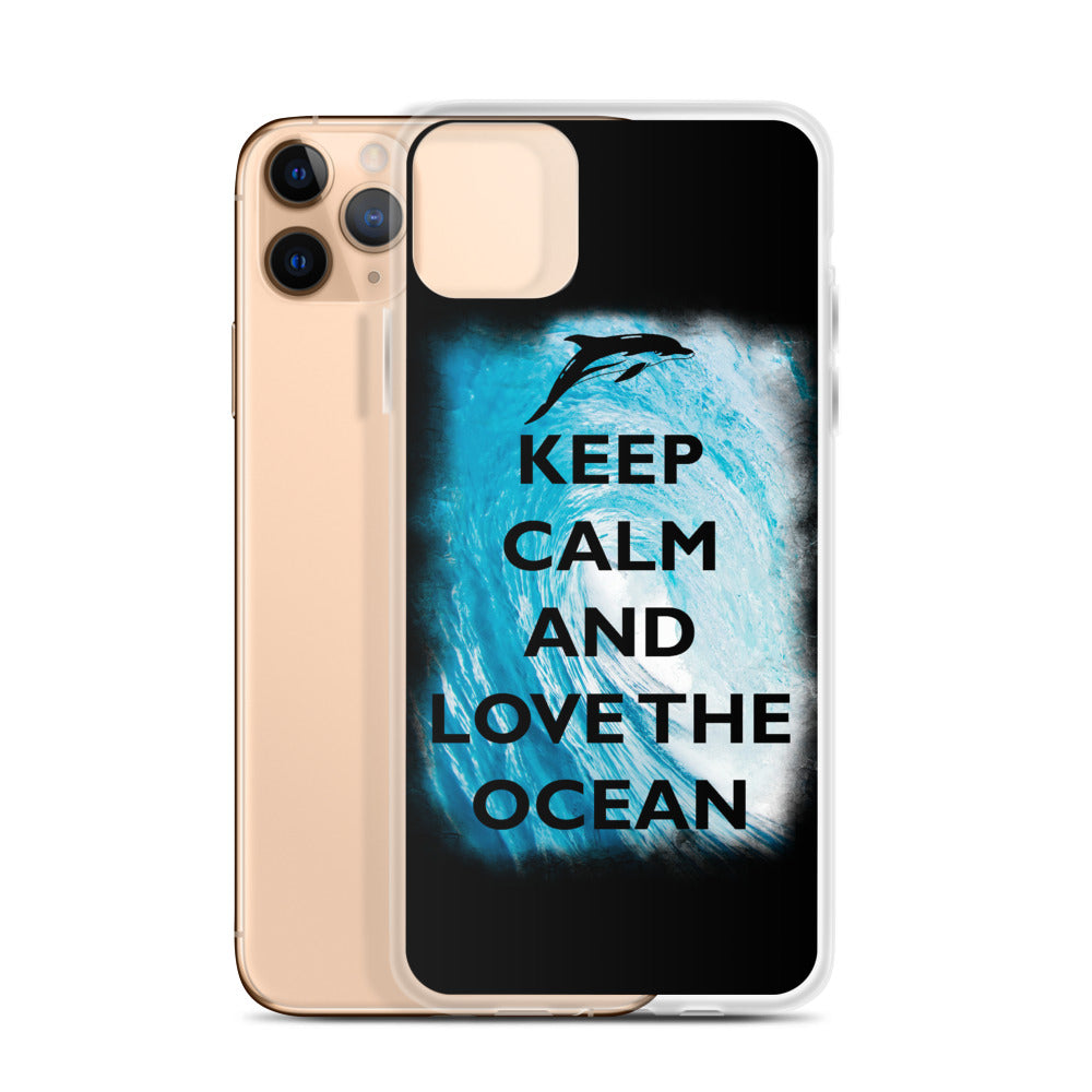 Keep Clam and Love the Ocean iPhone Case Black - Splashing Apparel