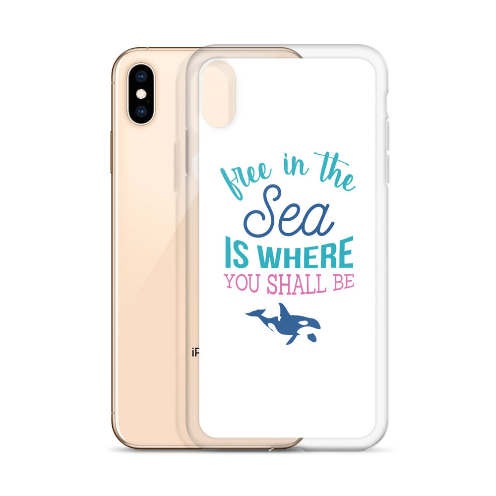 Free in the Sea iPhone Case White - Splashing Apparel