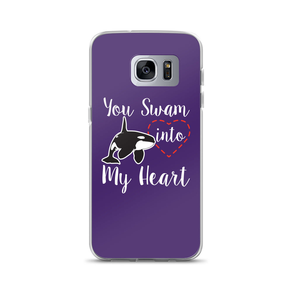 You Swam into My Heart Samsung Case Purple - Splashing Apparel