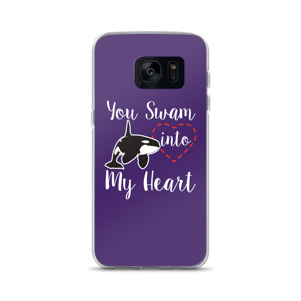 You Swam into My Heart Samsung Case Purple - Splashing Apparel