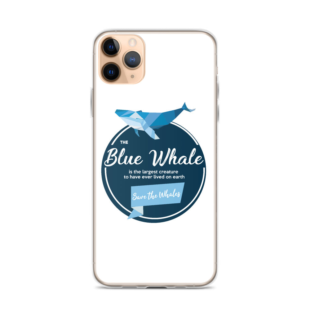 Blue Whale iPhone Case White - Splashing Apparel
