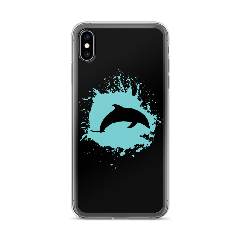Dolphin Splash iPhone Case Black - Splashing Apparel