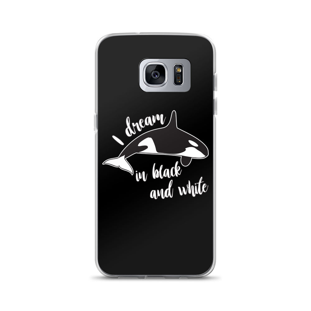 Dream in black and White Samsung Case Black - Splashing Apparel