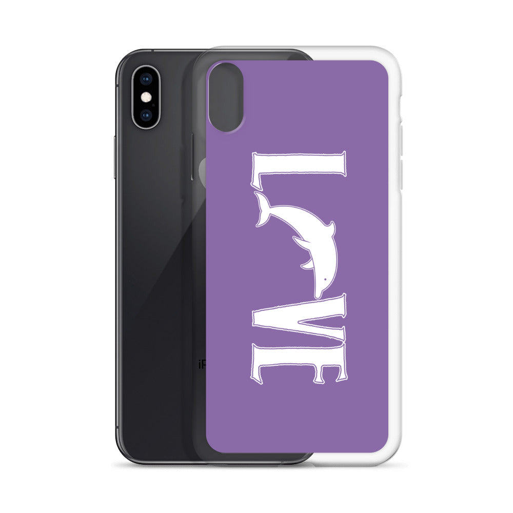 Love Dolphins iPhone Case Purple - Splashing Apparel