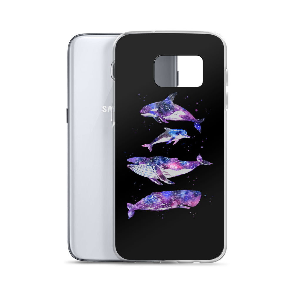 Stary Whales Samsung Case Black - Splashing Apparel
