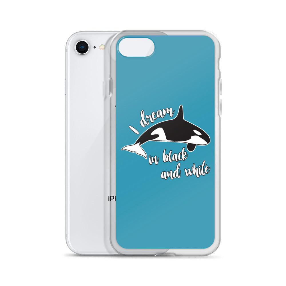 Dream in Black and White iPhone Case Blue - Splashing Apparel