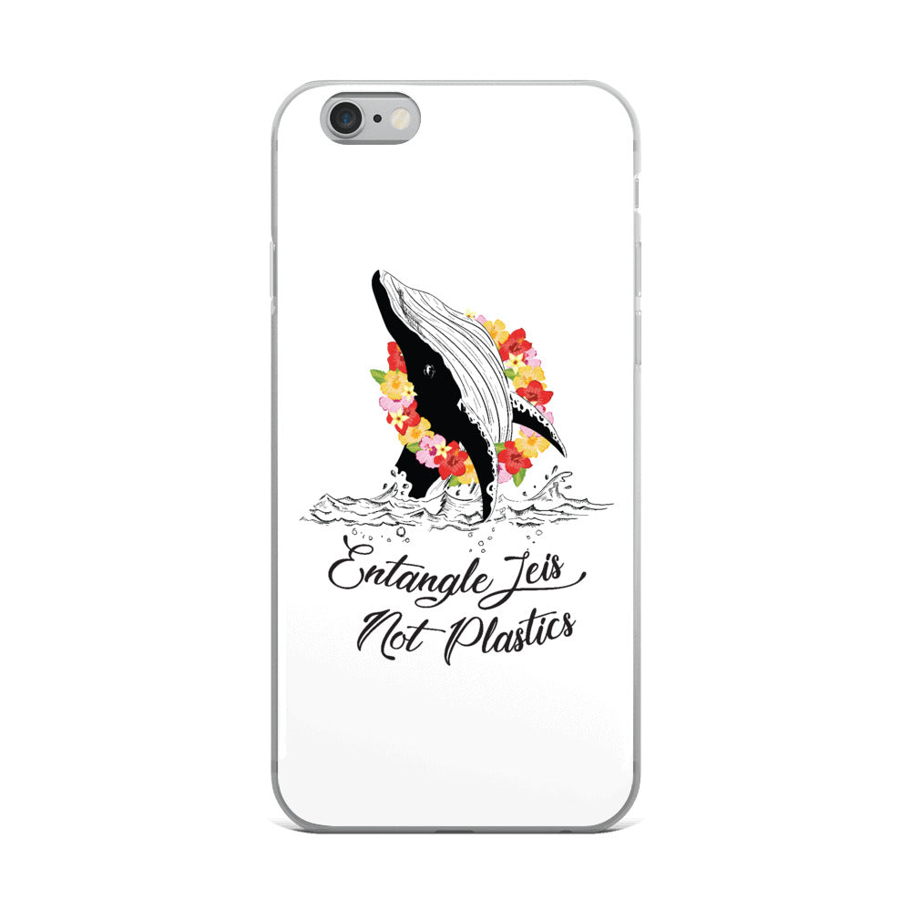Entangle Leis Not Plastics iPhone Case White - Splashing Apparel