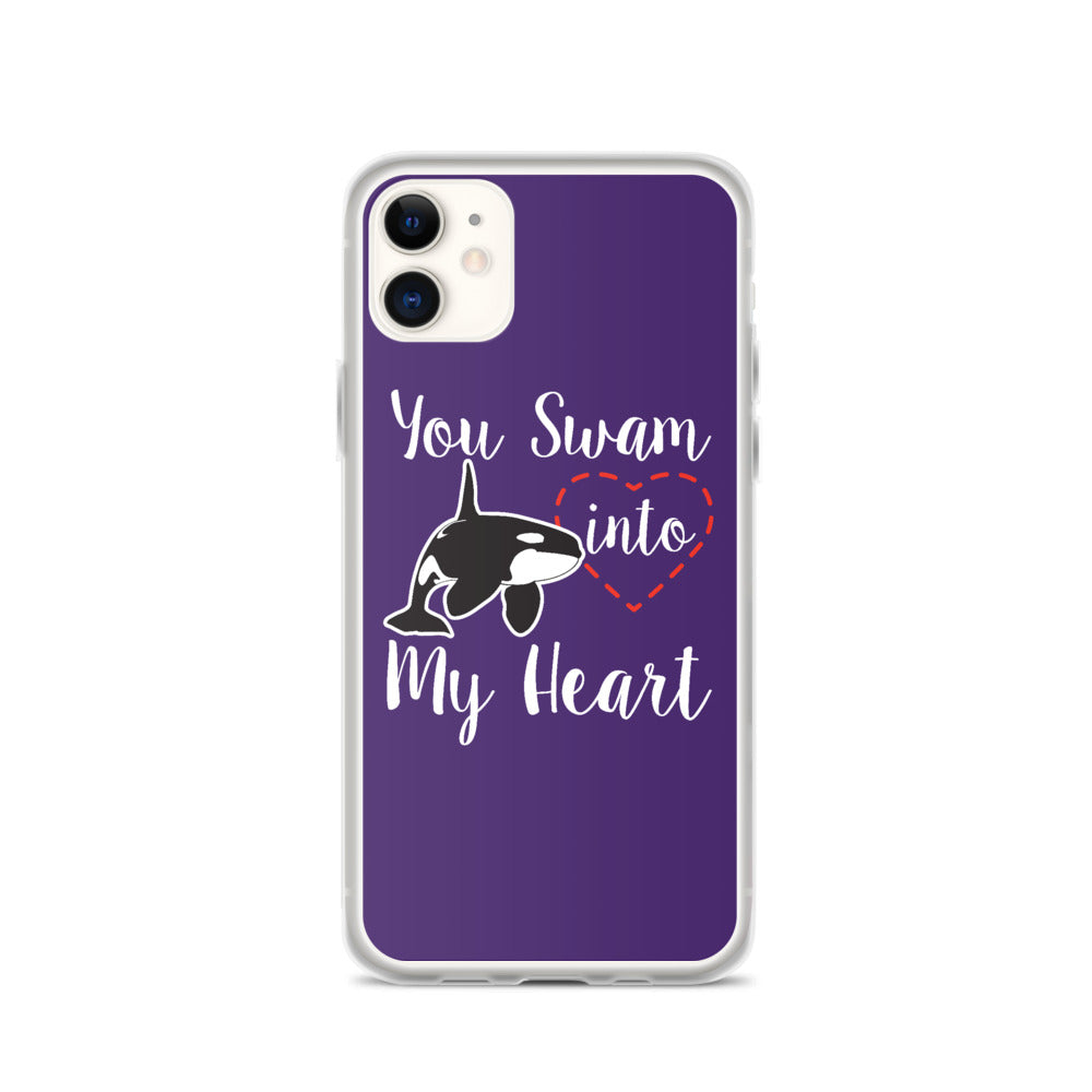 You Swam into My Heart iPhone Case Purple - Splashing Apparel