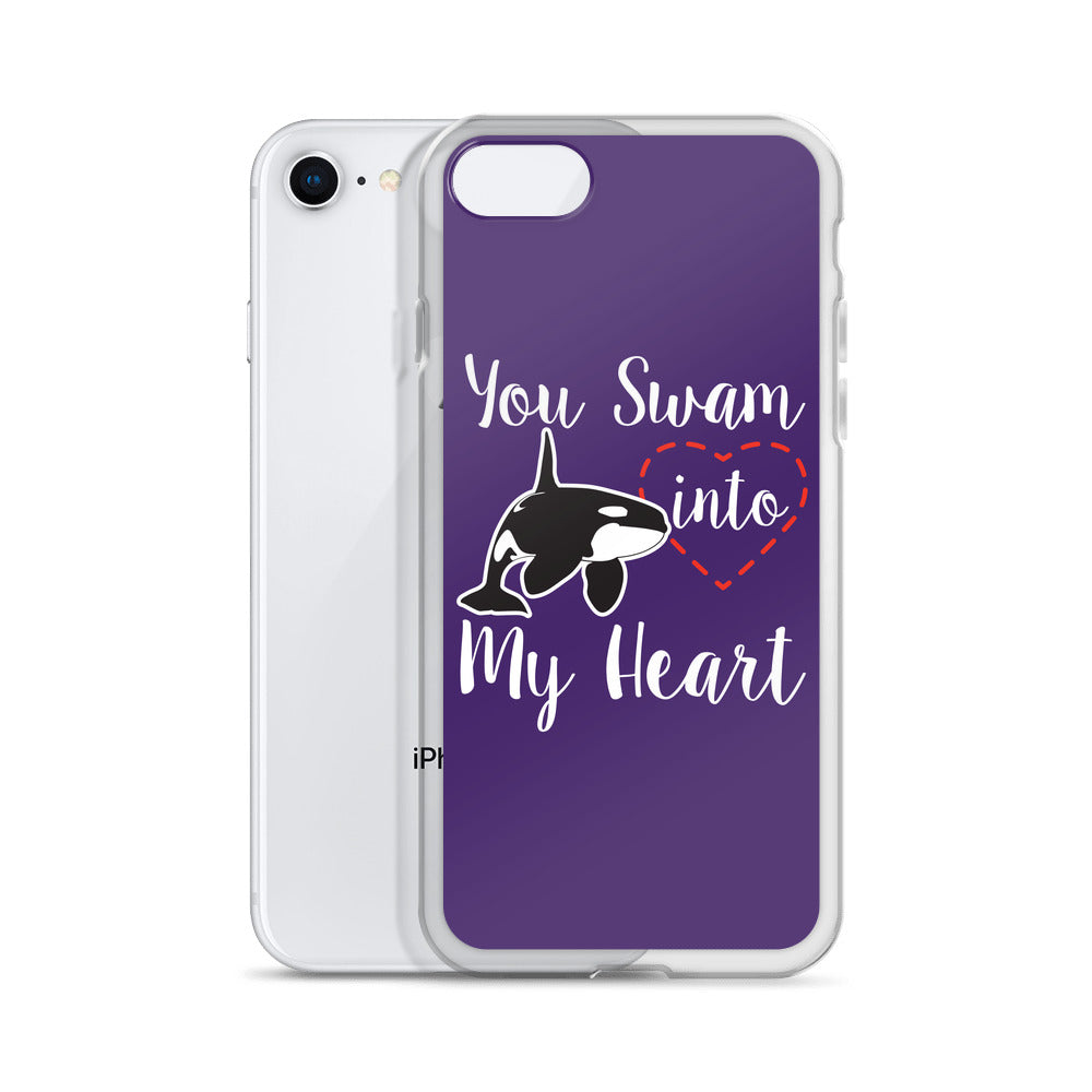 You Swam into My Heart iPhone Case Purple - Splashing Apparel