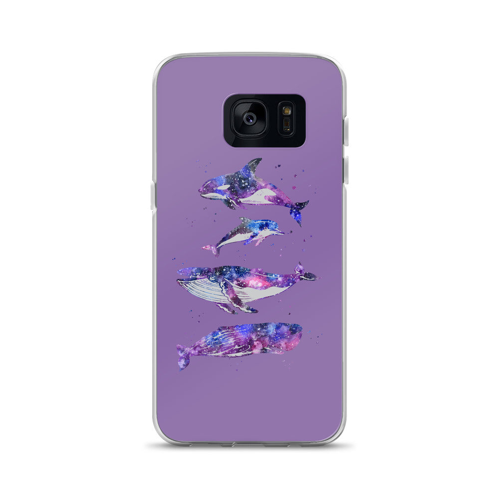 Stary Whales Samsung Case Purple - Splashing Apparel