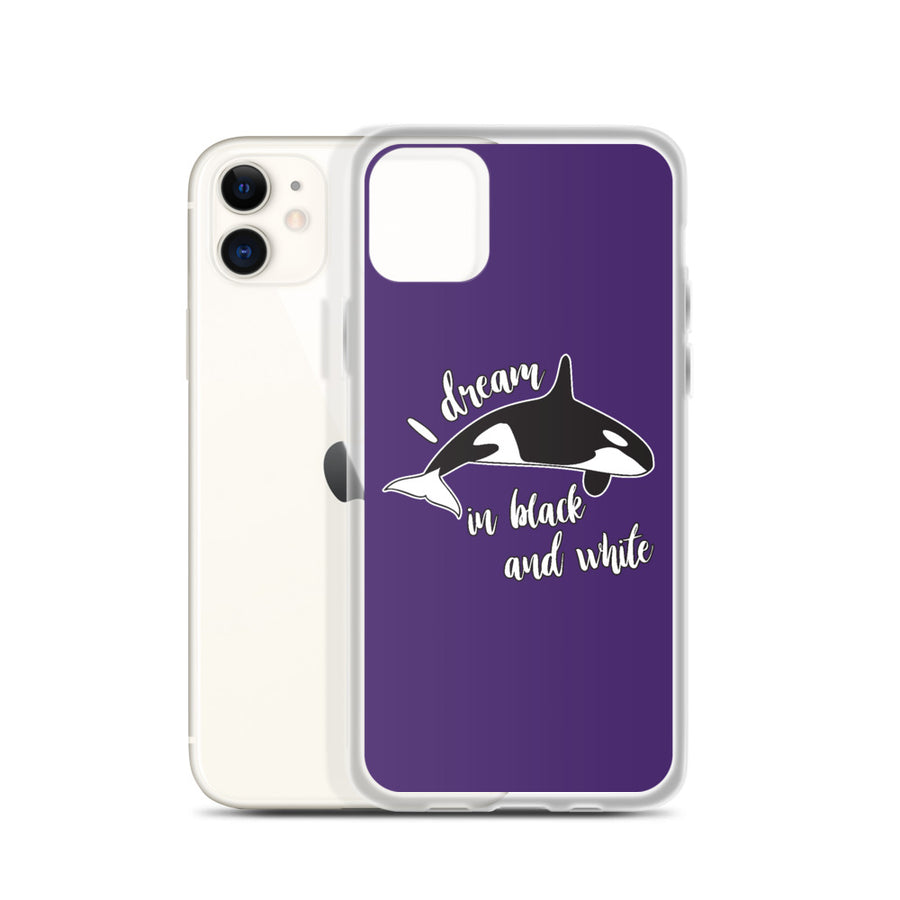 Dream in Black and White iPhone Case Purple - Splashing Apparel