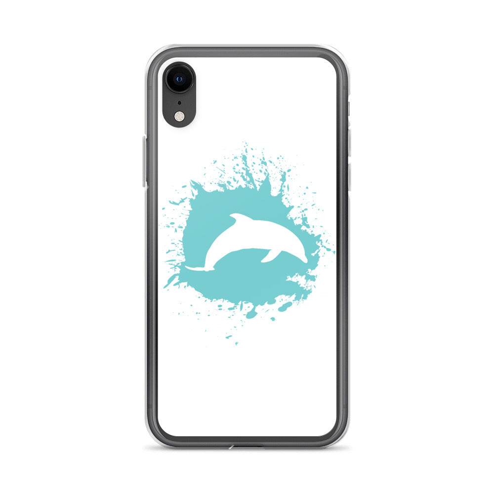 Dolphin Splash iPhone Case White - Splashing Apparel