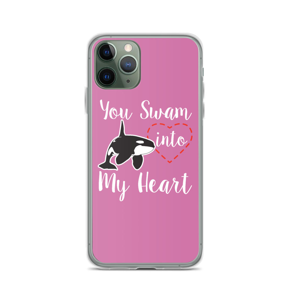 You Swam into My Heart iPhone Case Pink - Splashing Apparel