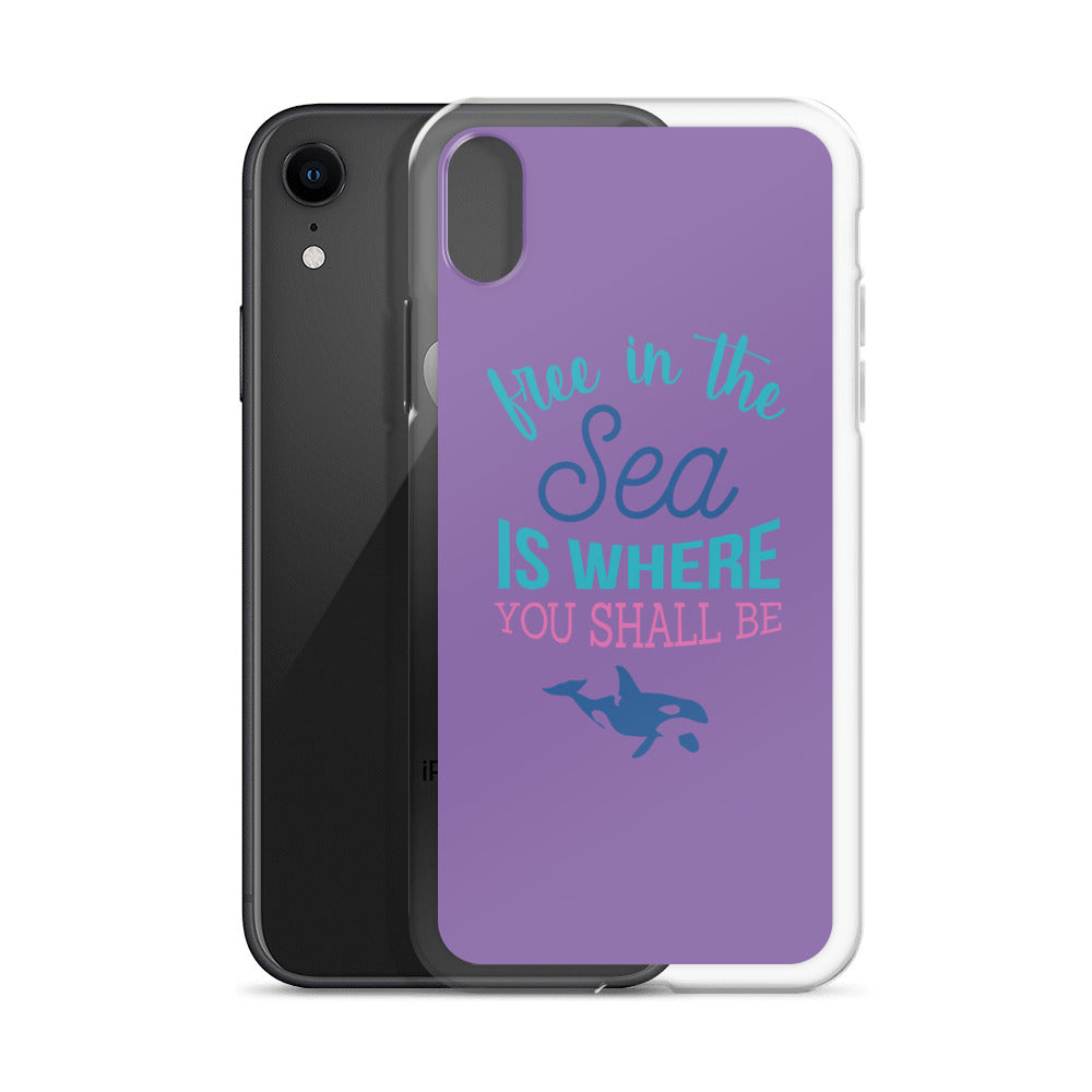 Free in the Sea iPhone Case Purple - Splashing Apparel