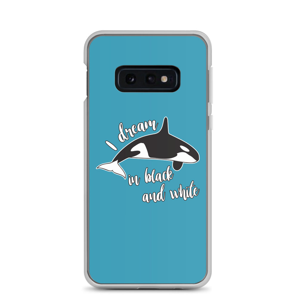 Dream in Black and White Samsung Case Blue - Splashing Apparel