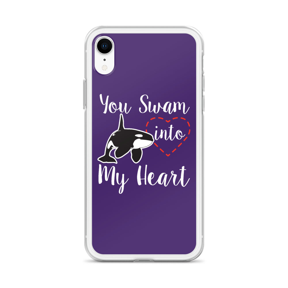 You Swam into My Heart iPhone Case Purple - Splashing Apparel