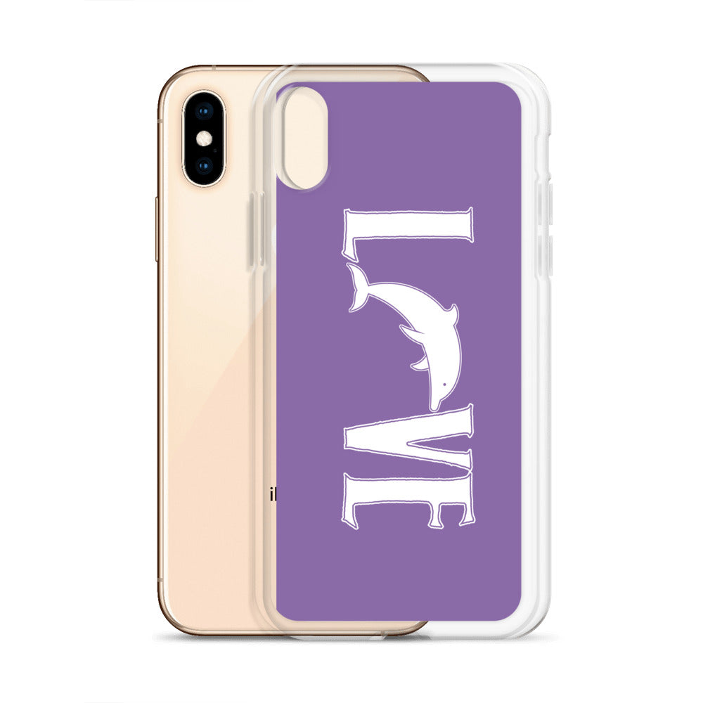 Love Dolphins iPhone Case Purple - Splashing Apparel
