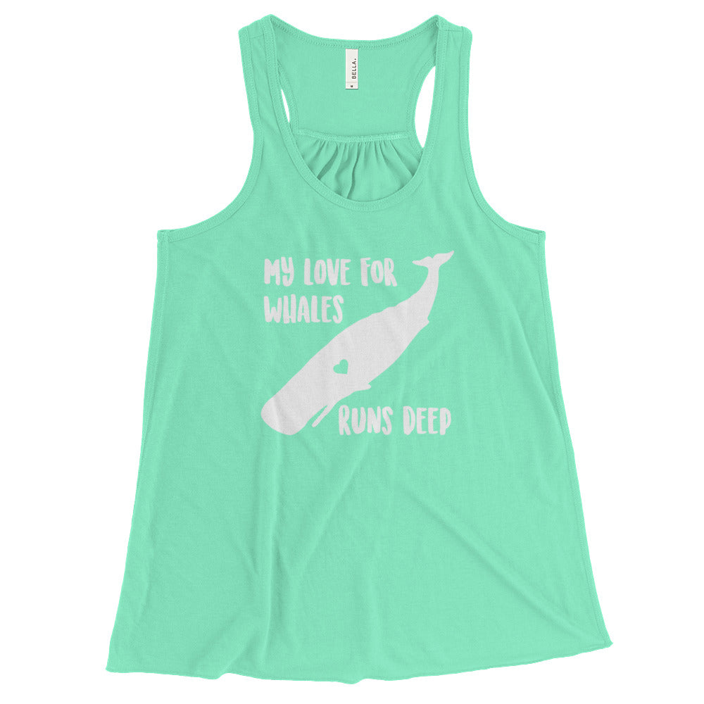 My Love Runs Deep Women's Flowy Racerback Tank - Splashing Apparel