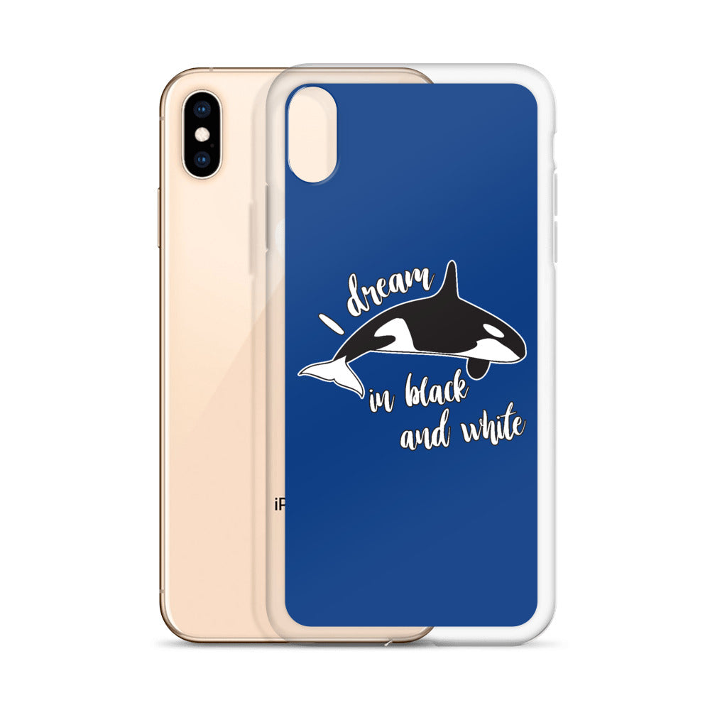 Dream in Black and White iPhone Case Dark Blue - Splashing Apparel