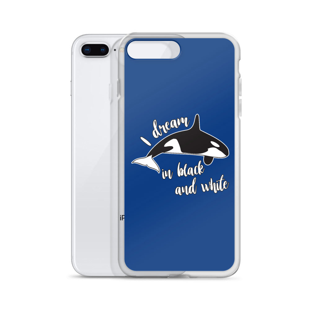 Dream in Black and White iPhone Case Dark Blue - Splashing Apparel