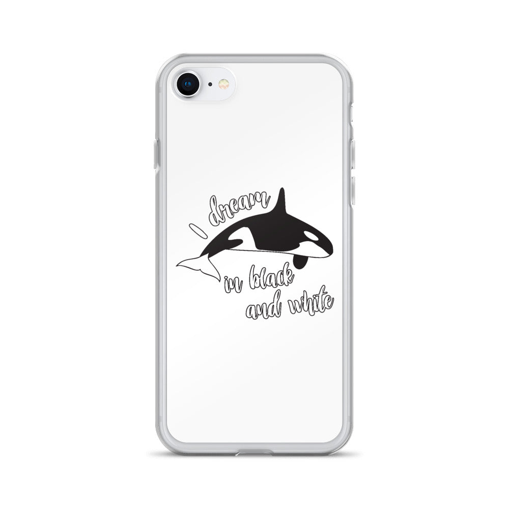 Dream in Black and White iPhone Case White - Splashing Apparel