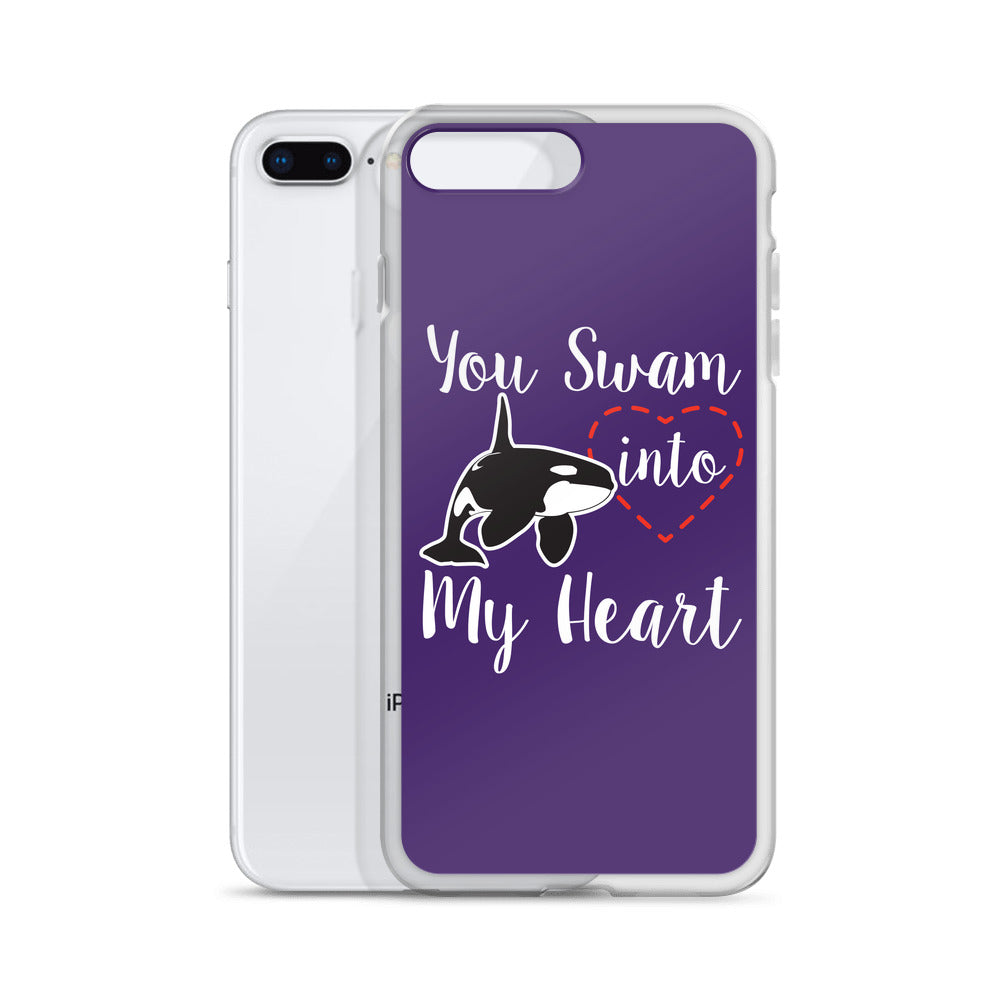 You Swam into My Heart iPhone Case Purple - Splashing Apparel