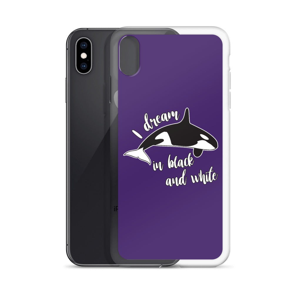 Dream in Black and White iPhone Case Purple - Splashing Apparel