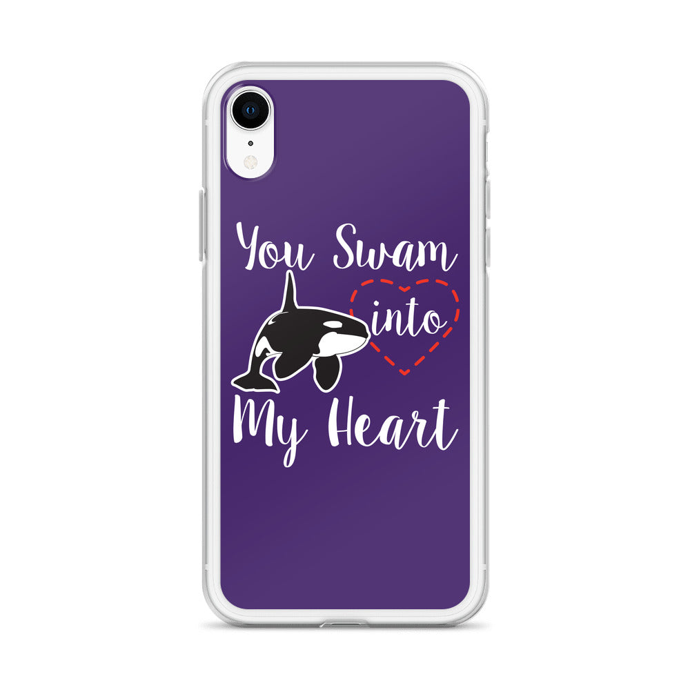 You Swam into My Heart iPhone Case Purple - Splashing Apparel