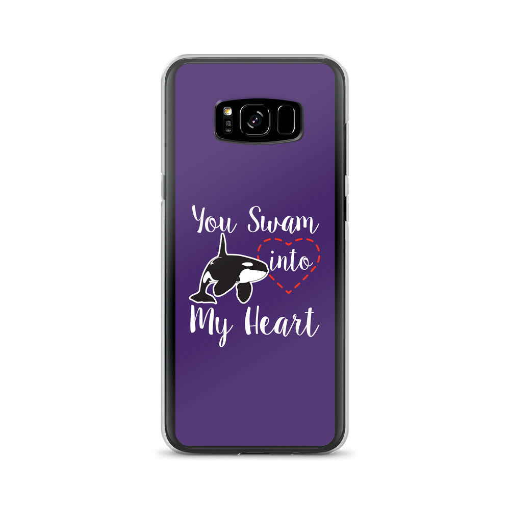 You Swam into My Heart Samsung Case Purple - Splashing Apparel
