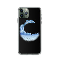 Aqua Dolphin iPhone Case Black - Splashing Apparel
