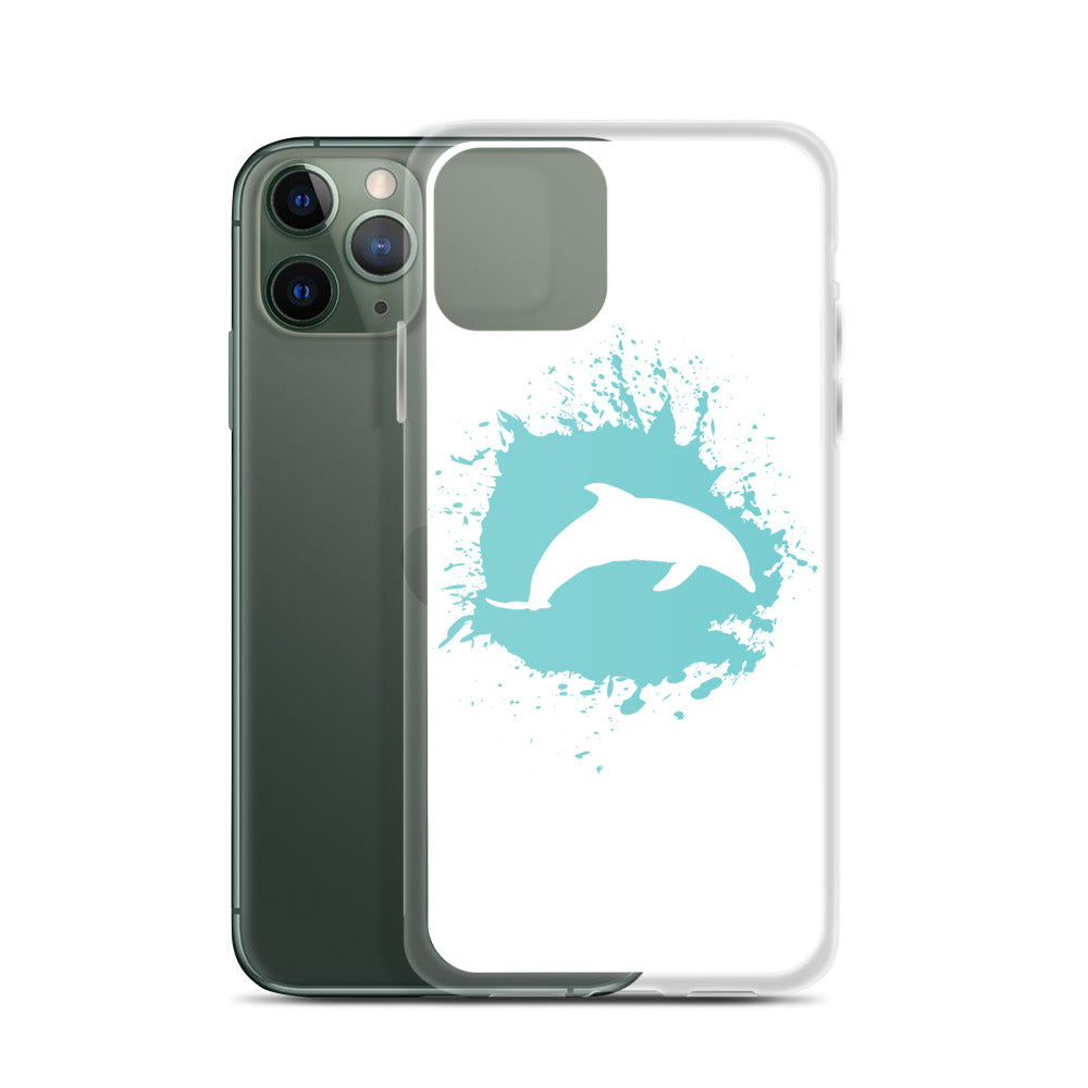 Dolphin Splash iPhone Case White - Splashing Apparel