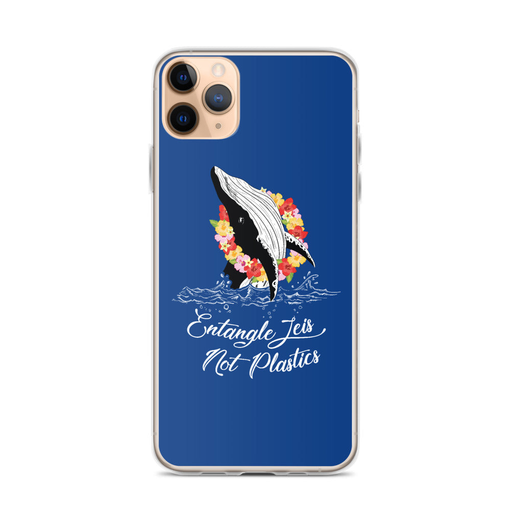 Entangle Leis Not Plastics iPhone Case Dark Blue - Splashing Apparel