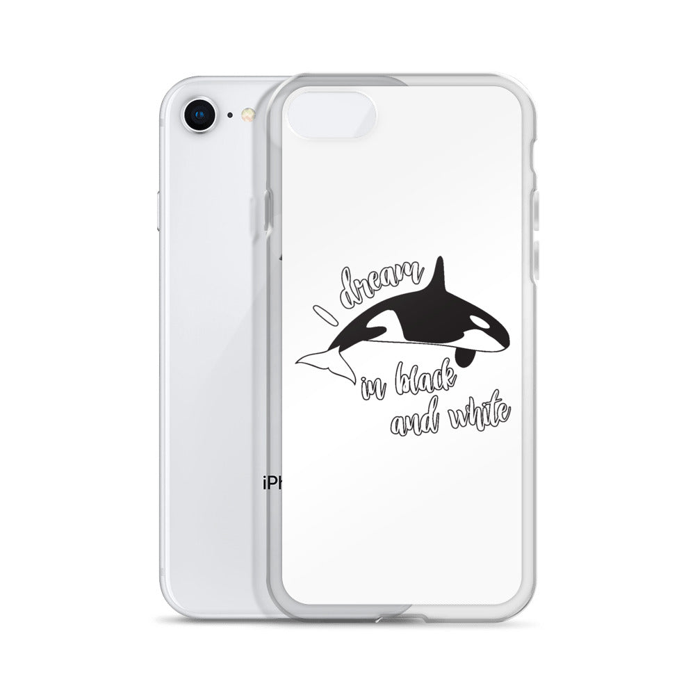 Dream in Black and White iPhone Case White - Splashing Apparel