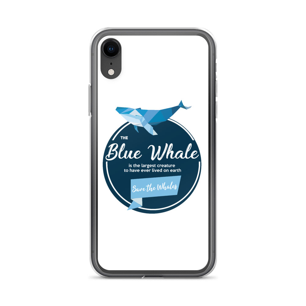 Blue Whale iPhone Case White - Splashing Apparel