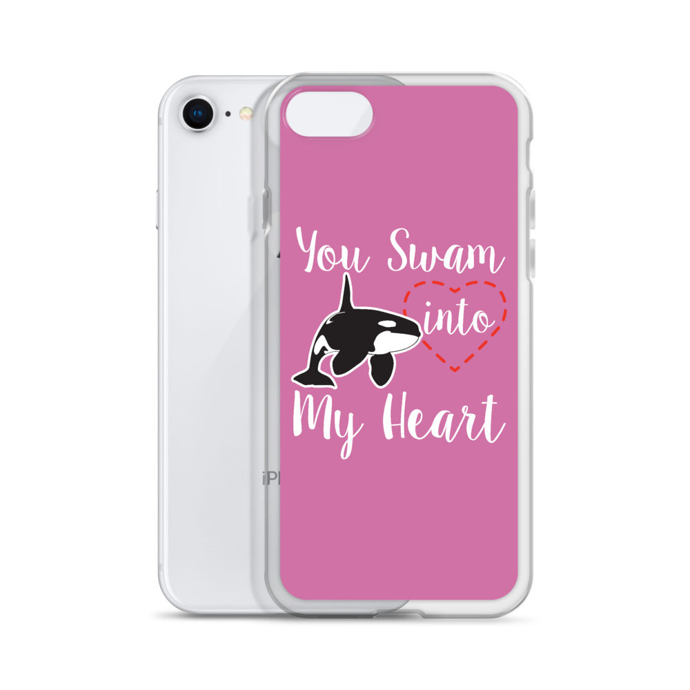 You Swam into My Heart iPhone Case Pink - Splashing Apparel