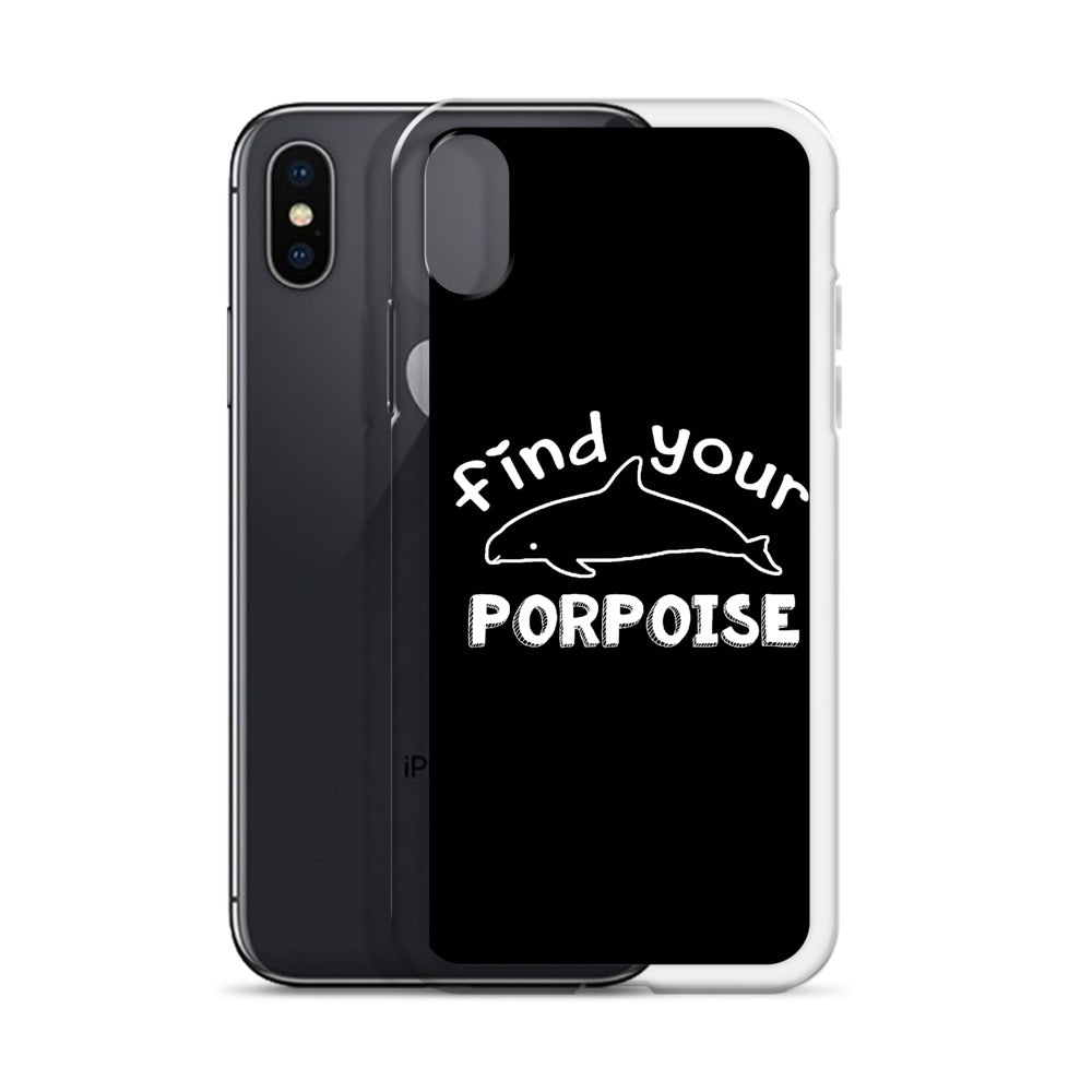 Find Your Porpoise iPhone Case Black - Splashing Apparel
