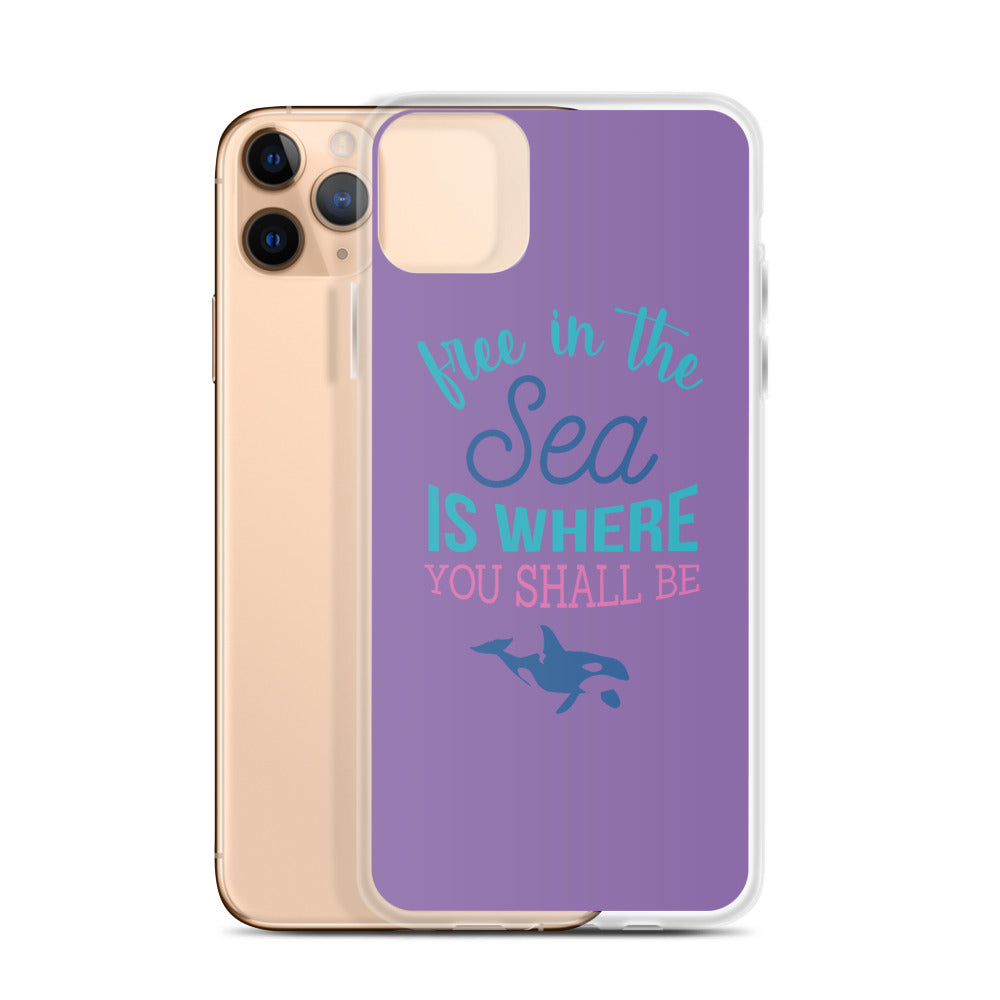 Free in the Sea iPhone Case Purple - Splashing Apparel