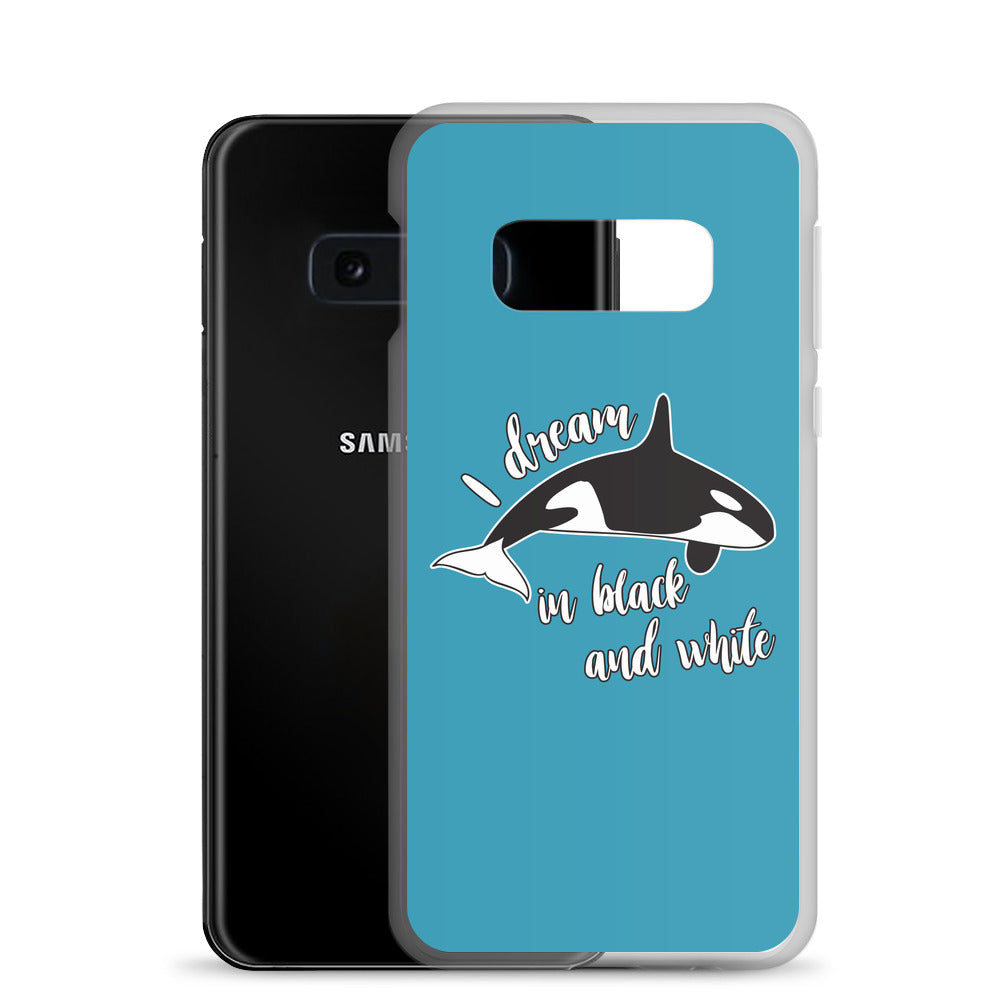 Dream in Black and White Samsung Case Blue - Splashing Apparel