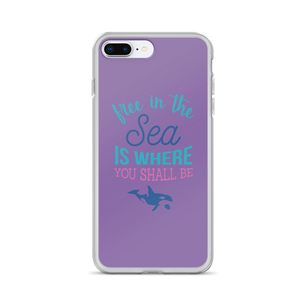 Free in the Sea iPhone Case Purple - Splashing Apparel