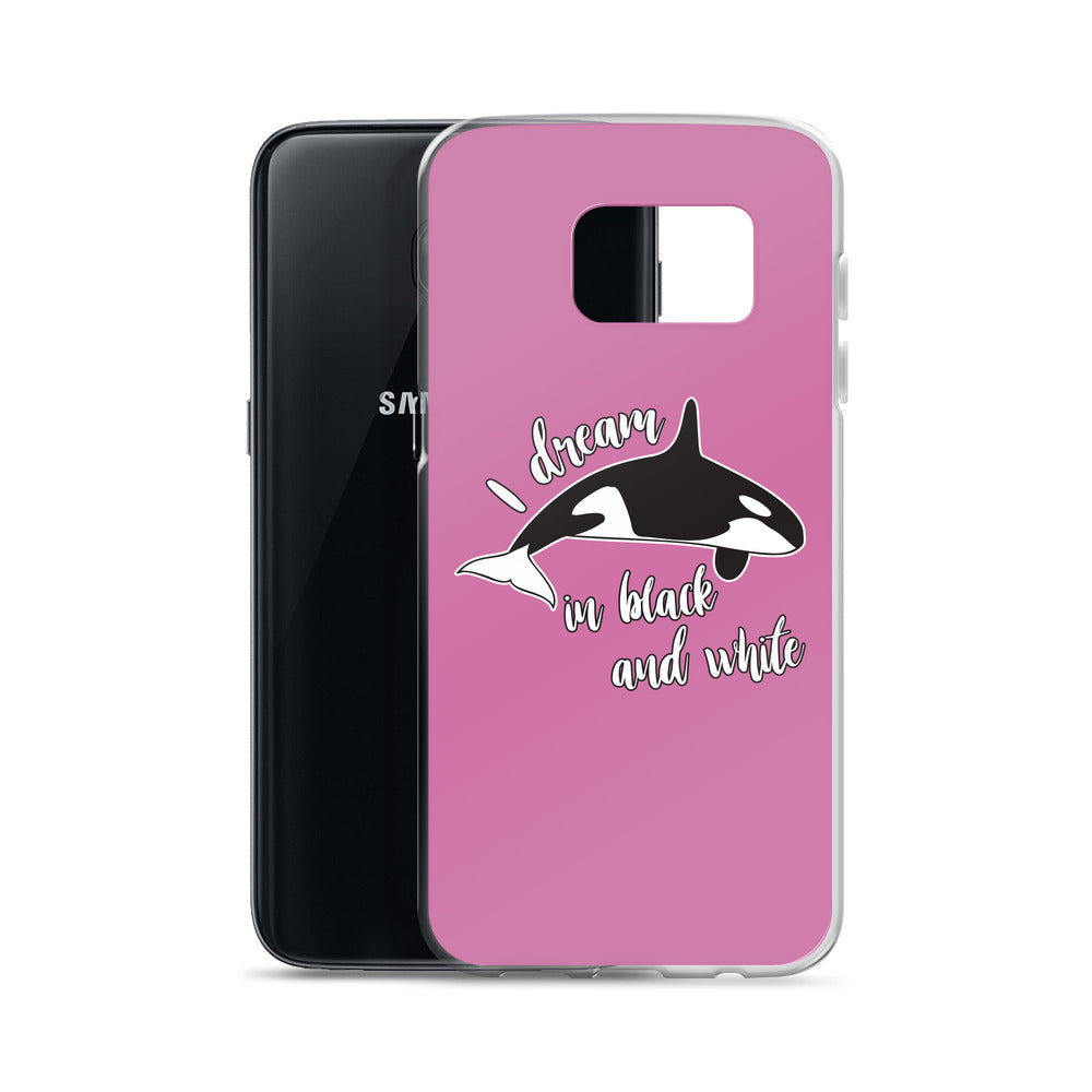 Dream in black and White Samsung Case Pink - Splashing Apparel