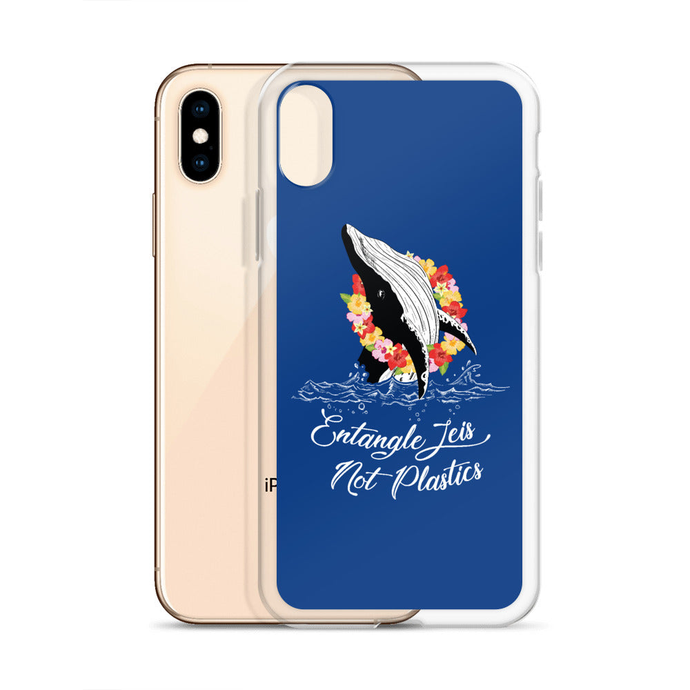 Entangle Leis Not Plastics iPhone Case Dark Blue - Splashing Apparel